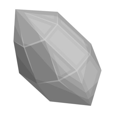 Tek renkli stil beyaz arka plan üzerinde izole kaba taş simgesini. İllüstrasyon vektör değerli mineraller ve kuyumcu sembol stok.