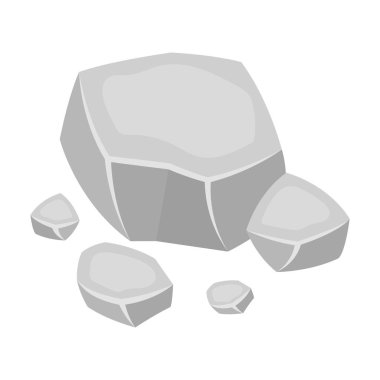 Tek renkli stil beyaz arka plan üzerinde izole bakır cevheri simgesini. İllüstrasyon vektör değerli mineraller ve kuyumcu sembol stok.