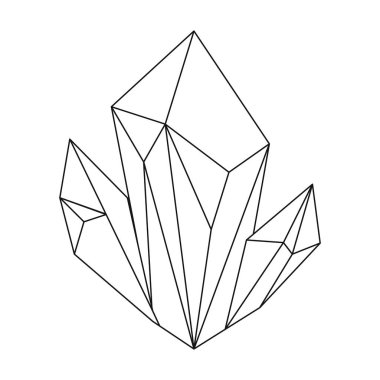 Beyaz arka plan üzerinde izole anahat stilinde mavi doğal mineral simge. İllüstrasyon vektör değerli mineraller ve kuyumcu sembol stok.