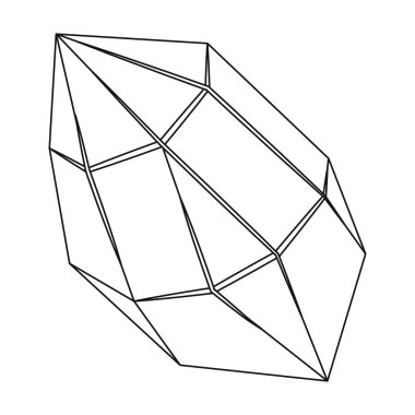 Anahat stili beyaz arka plan üzerinde izole kaba taş simgesini. İllüstrasyon vektör değerli mineraller ve kuyumcu sembol stok.