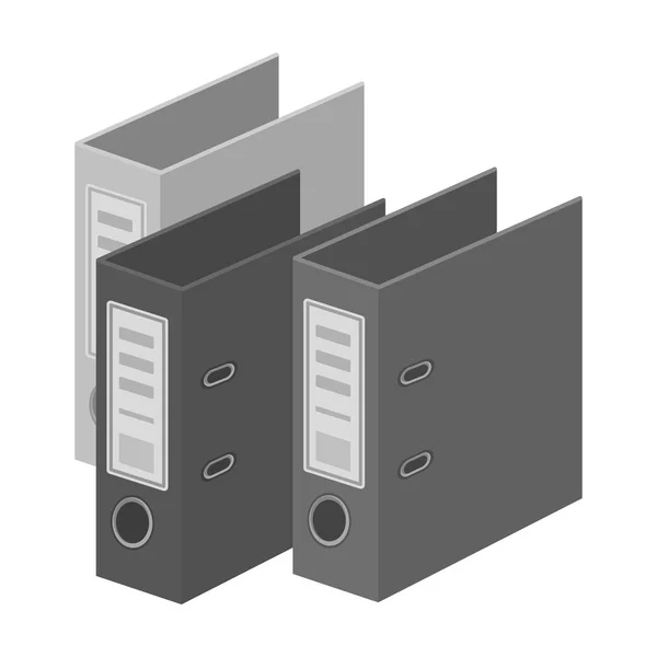 Ringmappen pictogram in zwart-wit stijl geïsoleerd op een witte achtergrond. Bibliotheek en boekhandel symbool voorraad vectorillustratie. — Stockvector