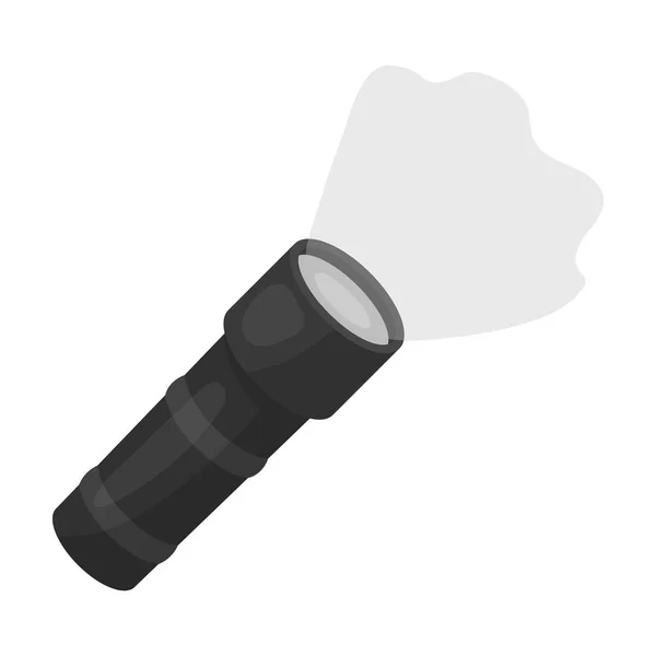Ficklampa-ikonen i svartvit stil isolerad på vit bakgrund. Polisen symbol lager vektorillustration. — Stock vektor
