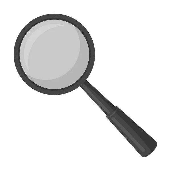 Magnifying glass icon in monochrome style isolated on white background. Precious minerals and jeweler symbol stock vector illustration. — Stock Vector