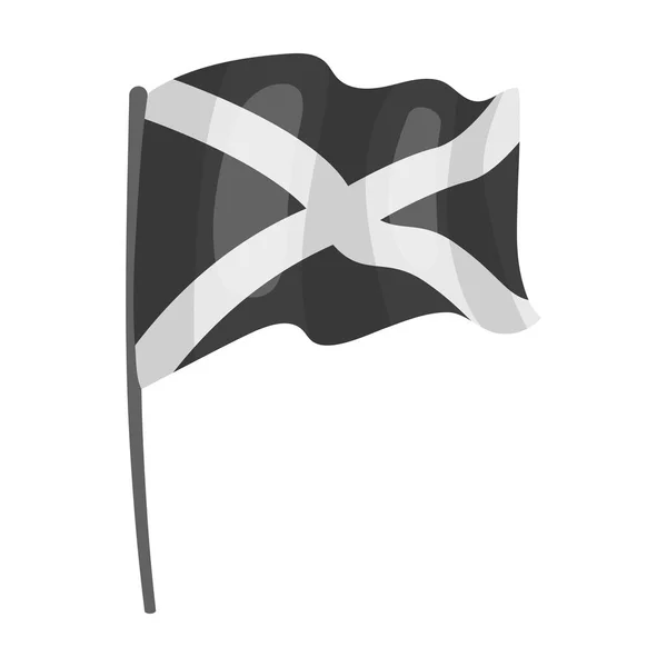 Flagga Skottland ikonen i svartvit stil isolerad på vit bakgrund. Skottland land symbol lager vektorillustration. — Stock vektor