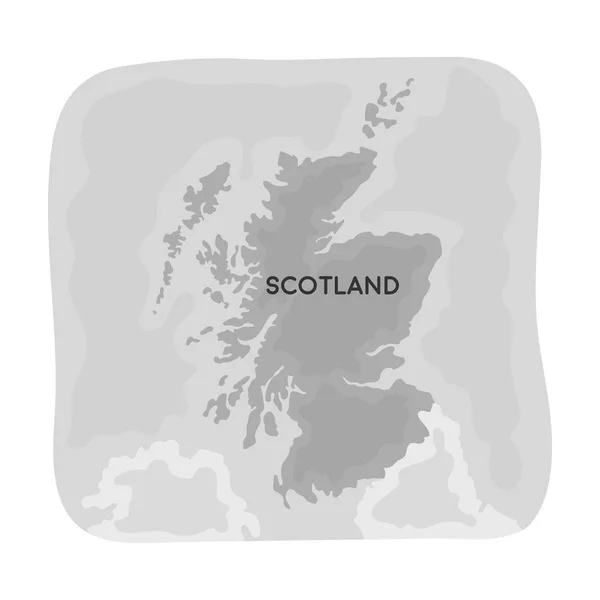 Tek renkli tarzı beyaz arka plan üzerinde izole bölge İskoçya'nın simgesi. İskoçya ülke sembol stok vektör çizim. — Stok Vektör