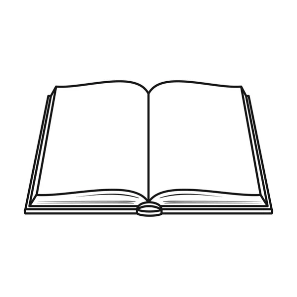 Icono de libro abierto en estilo de esquema aislado sobre fondo blanco. Libros símbolo stock vector ilustración. — Archivo Imágenes Vectoriales