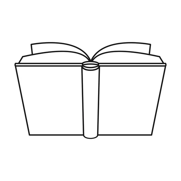 Icono de libro abierto azul en estilo de contorno aislado sobre fondo blanco. Libros símbolo stock vector ilustración . — Vector de stock