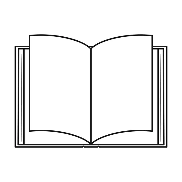 Icono de libro abierto en estilo de esquema aislado sobre fondo blanco. Libros símbolo stock vector ilustración. — Vector de stock