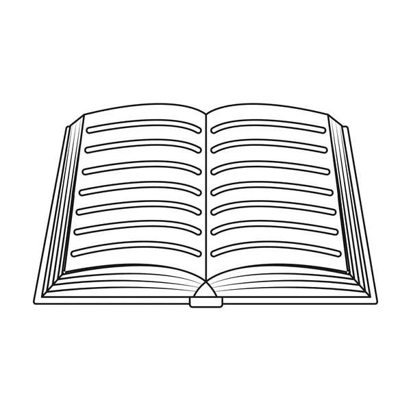 Icono del libro en estilo de contorno aislado sobre fondo blanco. Biblioteca y librería símbolo stock vector ilustración . — Archivo Imágenes Vectoriales