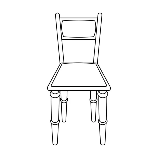 Деревянный стул значок в стиле наброска изолированы на белом фоне. Векторная иллюстрация символов библиотеки и книжного магазина . — стоковый вектор