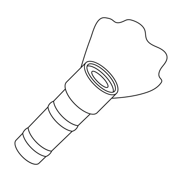 Icône lampe de poche dans le style contour isolé sur fond blanc. Illustration vectorielle du symbole de police . — Image vectorielle