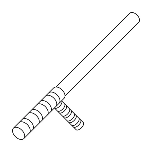 Polizeischlagstock-Ikone im Umrissstil isoliert auf weißem Hintergrund. Polizei Symbol Stock Vektor Illustration. — Stockvektor