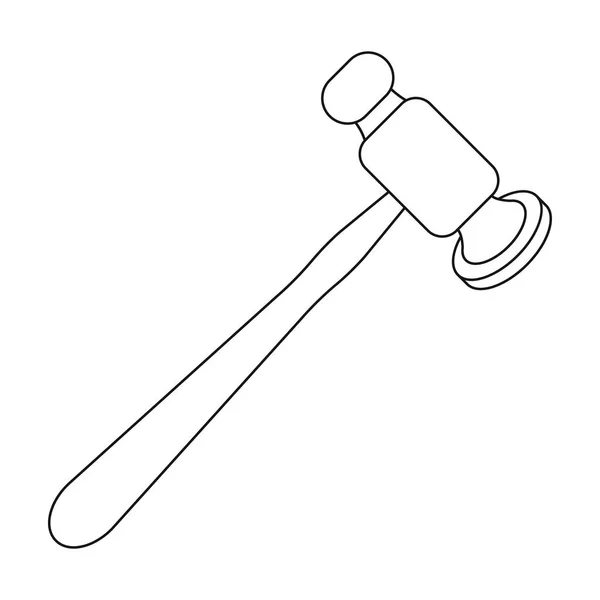 Schmuckhammer-Ikone im Umrissstil isoliert auf weißem Hintergrund. kostbare Mineralien und Juweliersymbol Aktienvektor Illustration. — Stockvektor