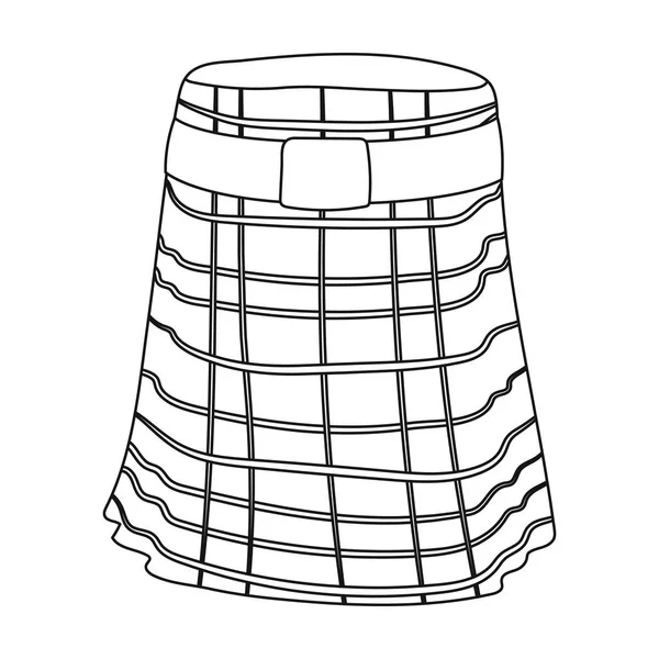 Иконка Kilt в стиле контура выделена на белом фоне. Векторная иллюстрация символов Шотландии . — стоковый вектор