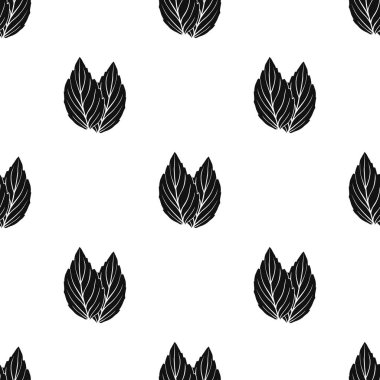 Mor fesleğen simge siyah stil beyaz arka plan üzerinde izole içinde. Herb bir baharat desen hisse senedi vektör çizim.