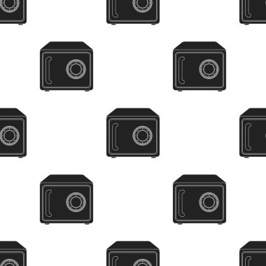 Güvenli simge siyah stil beyaz arka plan üzerinde izole içinde. Otel desen hisse senedi vektör çizim.