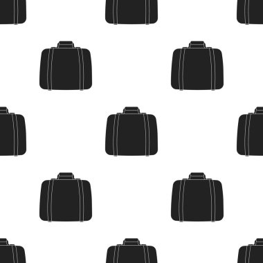 Bagaj simge siyah stil beyaz arka plan üzerinde izole içinde. Otel desen hisse senedi vektör çizim.