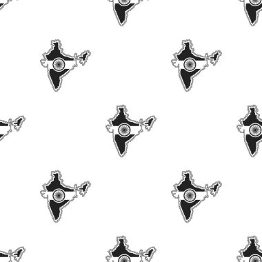 Kızılderili simge siyah stil beyaz arka plan üzerinde izole içinde. Hindistan desen hisse senedi vektör çizim.