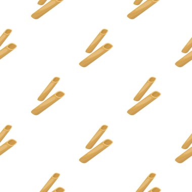 Penne rigate makarna simgesi beyaz arka plan üzerinde izole karikatür tarzı. Makarna desen stok tür illüstrasyon vektör.