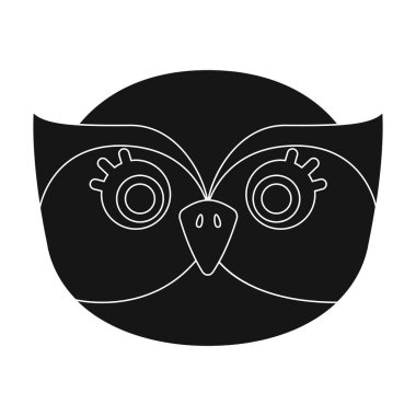 Baykuş namlu simge siyah stil beyaz arka plan üzerinde izole içinde. Hayvan namlu sembol stok vektör çizim.