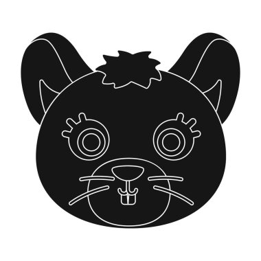 Fare namlu simge siyah stil beyaz arka plan üzerinde izole içinde. Hayvan namlu sembol stok vektör çizim.