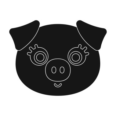 Domuz namlu simge siyah stil beyaz arka plan üzerinde izole içinde. Hayvan namlu sembol stok vektör çizim.