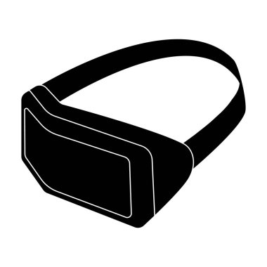 Sanal gerçeklik kulaklık simge siyah stil beyaz arka plan üzerinde izole içinde. Kişisel bilgisayar aksesuarları hisse senedi vektör çizim sembolü.