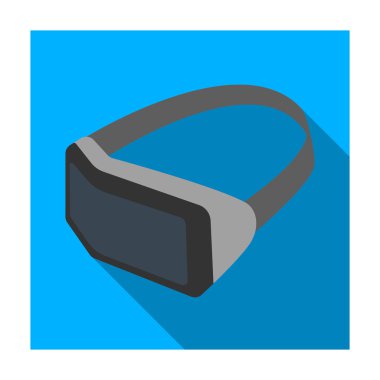 Sanal gerçeklik düz stil beyaz arka plan üzerinde izole kulaklık simgesini. Kişisel bilgisayar aksesuarları hisse senedi vektör çizim sembolü.