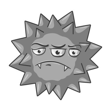 Tek renkli stil beyaz arka plan üzerinde izole simgesinde yeşil virüs. Virüsler ve bakteriler sembol stok vektör çizim.