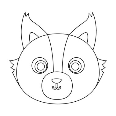 Kurt namlu simgesi beyaz arka plan üzerinde izole anahat tarzı. Hayvan namlu sembol stok vektör çizim.