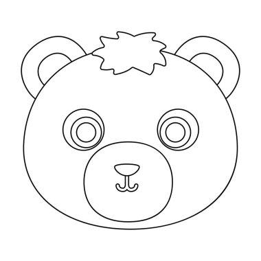 Ayı simgesi beyaz arka plan üzerinde izole anahat tarzı namlu. Hayvan namlu sembol stok vektör çizim.