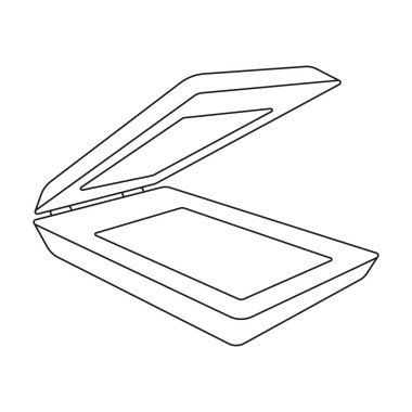 Tarayıcı simgesi beyaz arka plan üzerinde izole anahat tarzı. Kişisel bilgisayar aksesuarları hisse senedi vektör çizim sembolü.