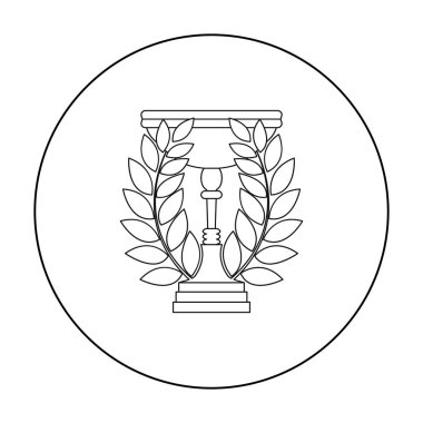 Gold Kupası simgesi beyaz arka plan üzerinde izole anahat tarzı. Kazanan Kupası sembol stok vektör çizim.