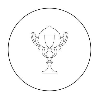 Gold Kupası simgesi beyaz arka plan üzerinde izole anahat tarzı. Kazanan Kupası sembol stok vektör çizim.