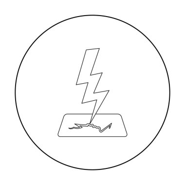 Yıldırım cıvata simgesi beyaz arka plan üzerinde izole anahat tarzı. Hava sembol stok vektör çizim.