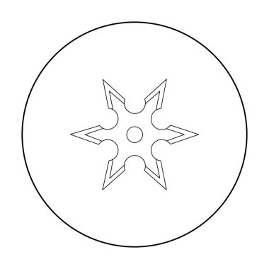 Metal shuriken simgesi anahat. Tek silah simgesinden büyük mühimmat, silah ayarla.