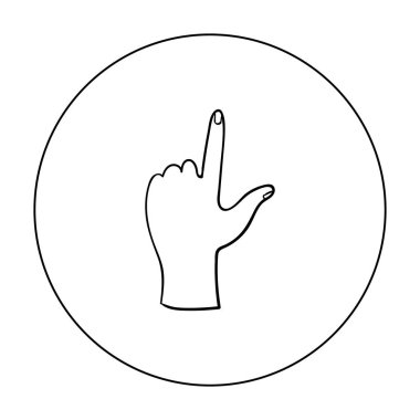 El dokunmatik simgesi beyaz arka plan üzerinde izole anahat tarzı. Sanal gerçeklik sembol stok vektör çizim.