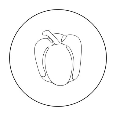 Biber simgesi anahat. Eko gıda anahat simgesinden sebze tek.