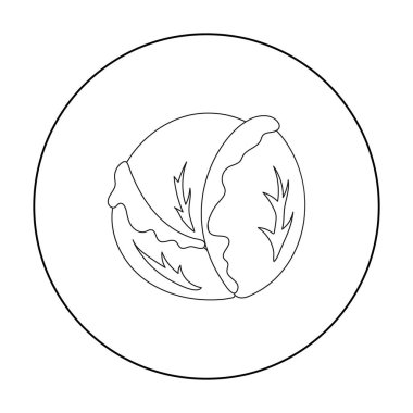 Lahana simgesi anahat. Eko gıda anahat simgesinden sebze tek.