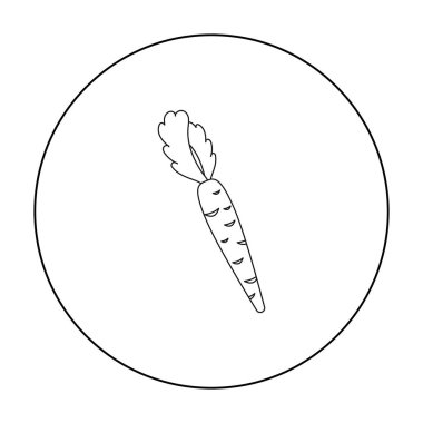 Havuç simgesi anahat. Eko gıda anahat simgesinden sebze tek.