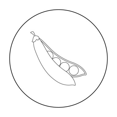 Bezelye simgesi anahat. Eko gıda anahat simgesinden sebze tek.