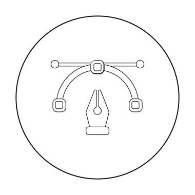 Anahat tarzı beyaz arka plan üzerinde izole kalem aracı. Tipografi sembol stok vektör çizim.