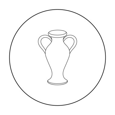 Amfora simgesi beyaz arka plan üzerinde izole anahat tarzı. Tiyatro sembol stok vektör çizim