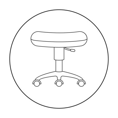 Sandalye çalışırken simge anahat. Büyük stüdyo anahat simgesinden tek dövme.
