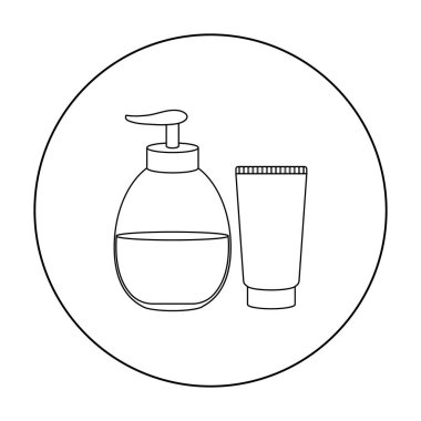 Jel simgesi anahat ile tüp. Büyük stüdyo anahat simgesinden tek dövme.