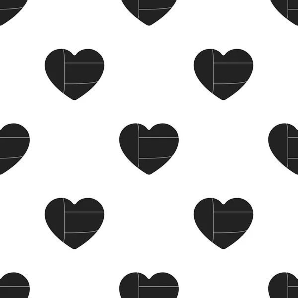 Verenigde Arabische Emiraten hart pictogram in zwarte stijl geïsoleerd op een witte achtergrond. Arabische Emiraten patroon voorraad vectorillustratie. — Stockvector