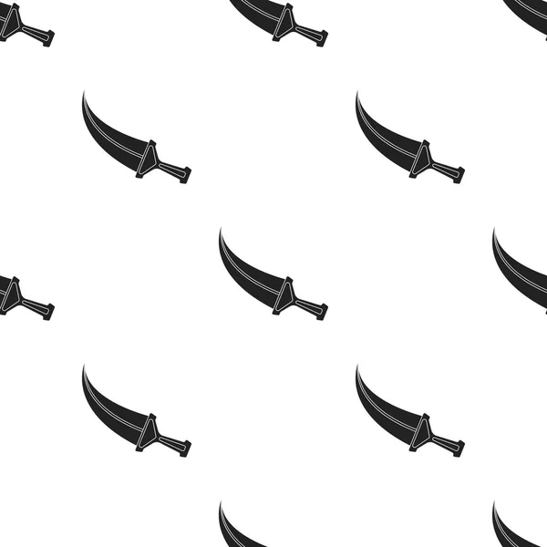 Icono Khanjar en estilo negro aislado sobre fondo blanco. Emiratos Árabes patrón stock vector ilustración . — Archivo Imágenes Vectoriales