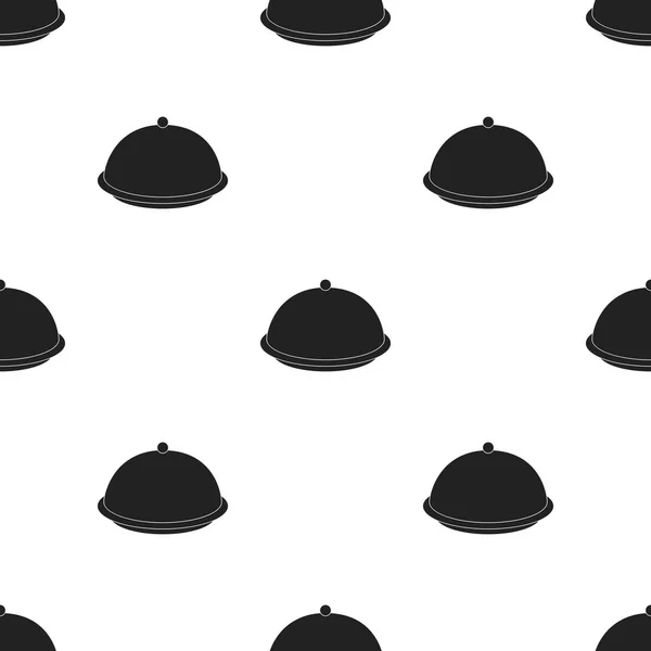 Cloche icon in black style isolated on white background. Hotel pattern stock vector illustration. — Stock Vector
