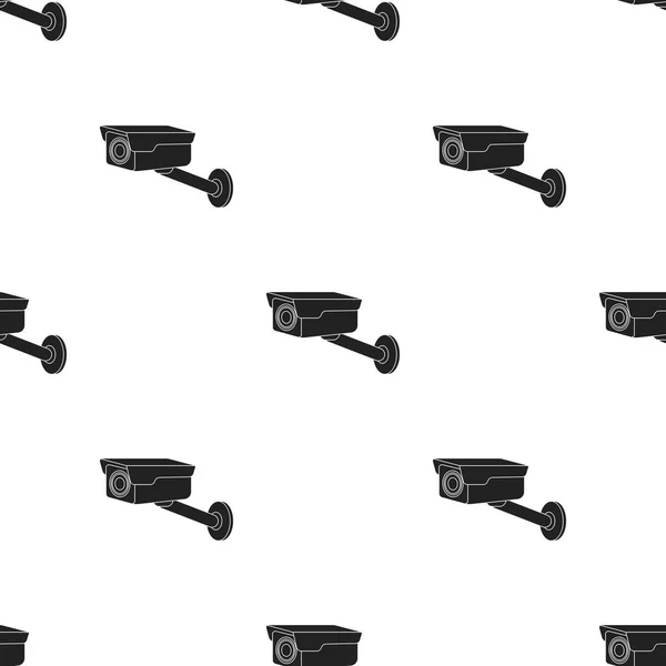 Icono de cámara oculta en estilo negro aislado sobre fondo blanco. Hotel patrón stock vector ilustración . — Vector de stock