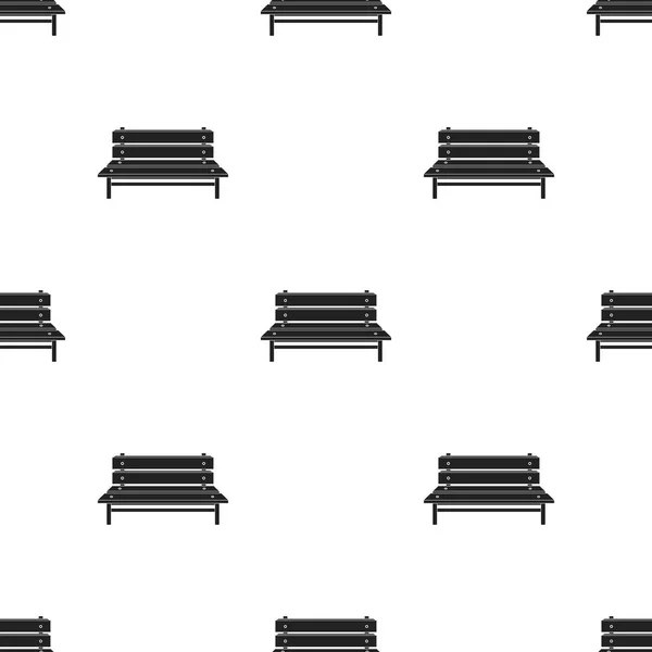 Bank-Symbol im schwarzen Stil isoliert auf weißem Hintergrund. Park Muster Stock Vektor Illustration. — Stockvektor